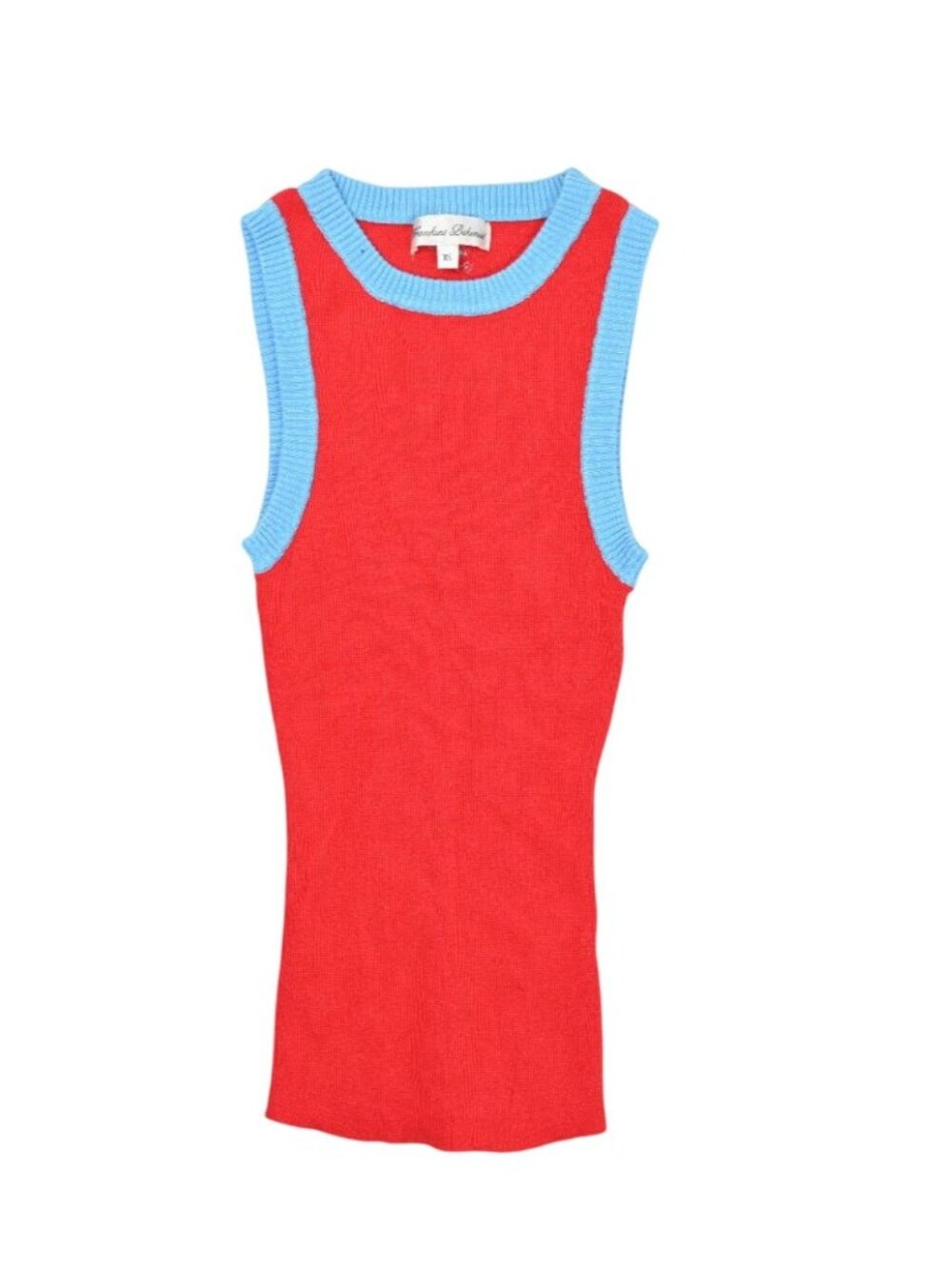 Frankies Bikinis Cuddle Ribbed Tank Top in Cherry